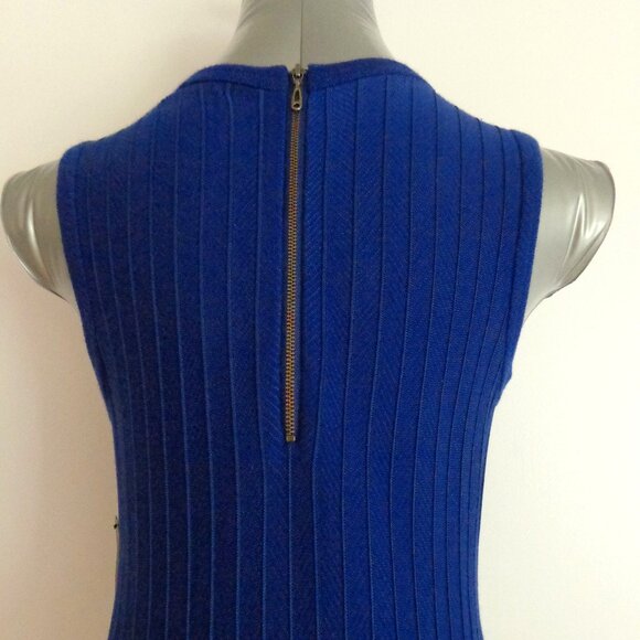 New! NIC+ZOE Women's Navy Twirl Knit Sleeveless Fit Flare Dress‎ Size S - Picture 3 of 8